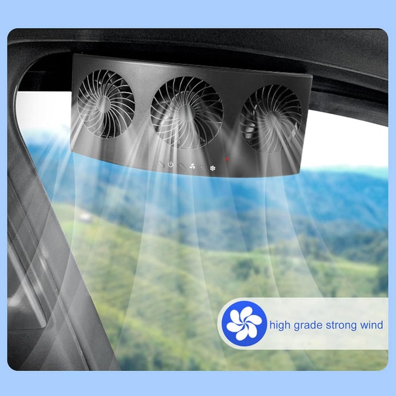 woobles Solar Exhaust Fan 3 Fan Low Noise 4000rpm Car Exhaust Fan for All Cars (Black) - Image 3